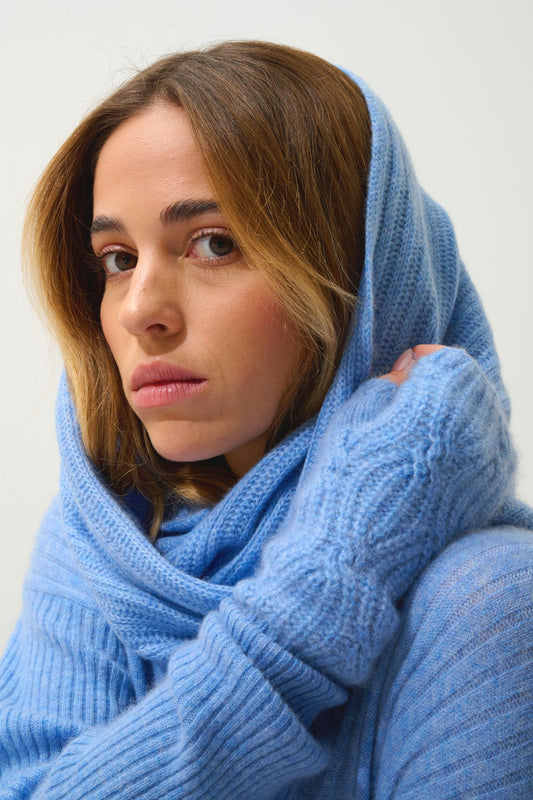 tommy tour de cou 4 fils sky 100% cachemire