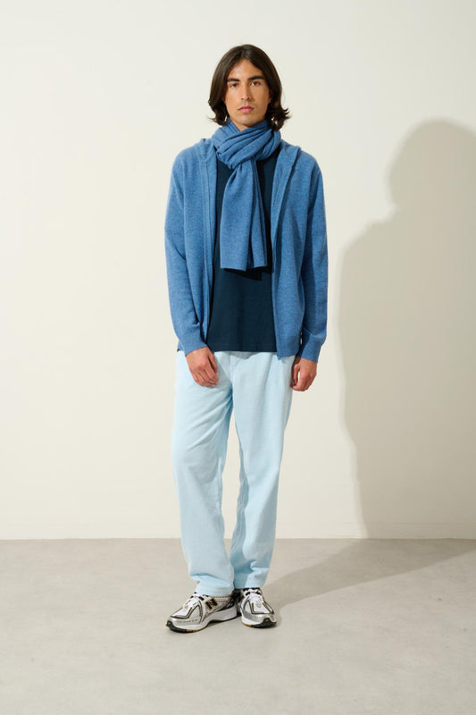 VAYMONT denim blue scarf 100% cashmere