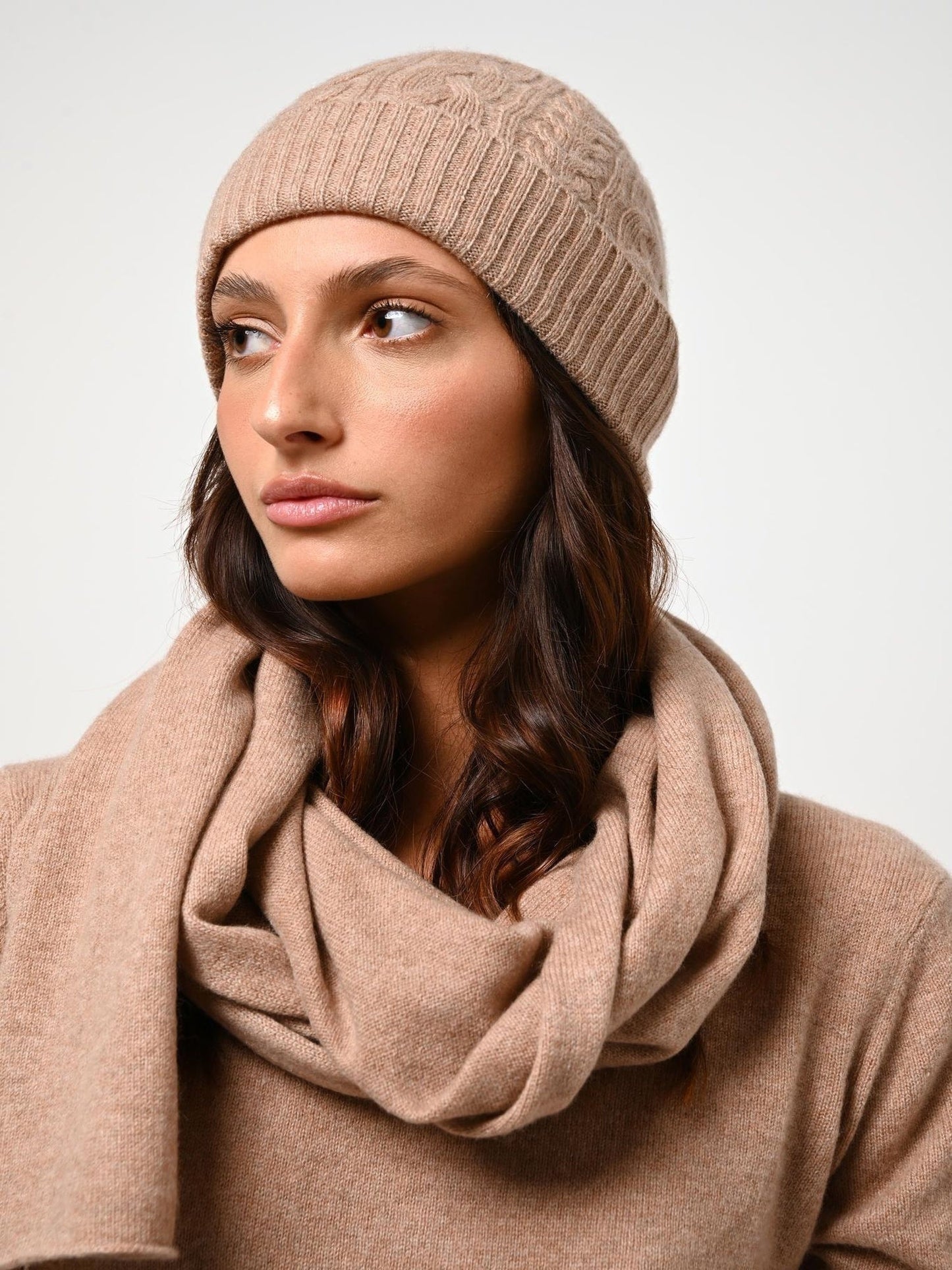 VAYMONT écharpe camel chiné 100% cachemire