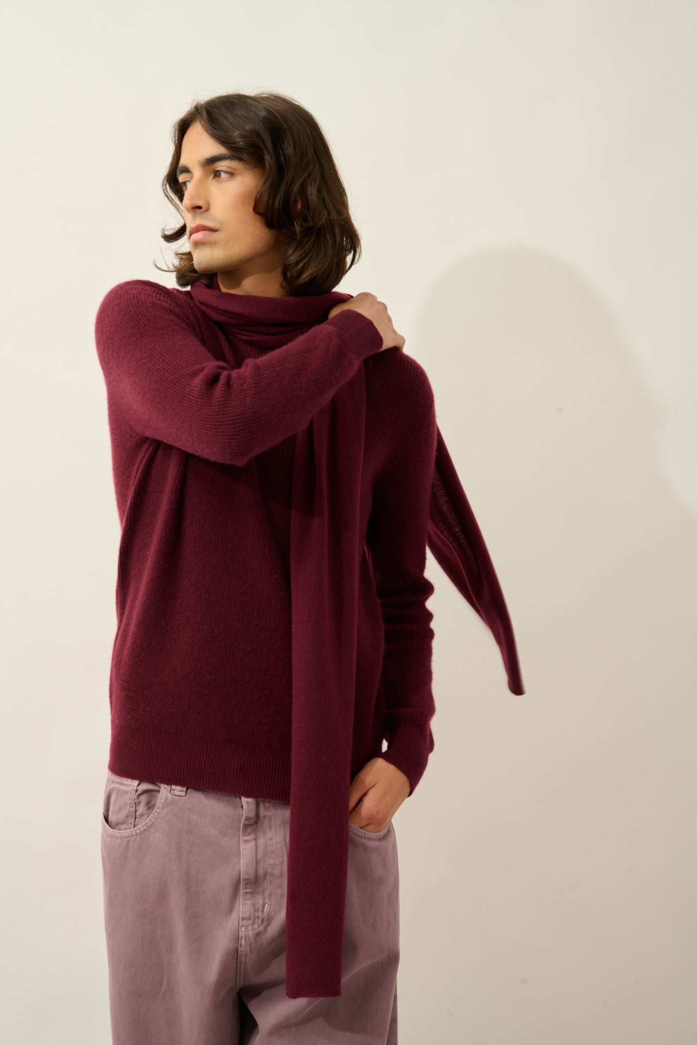 VAYMONT écharpe mûre 100% cachemire