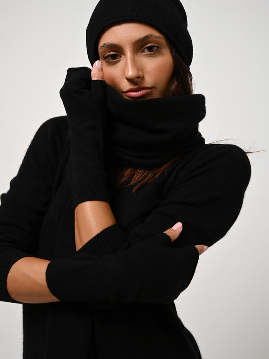 VAYMONT écharpe noir 100% cachemire