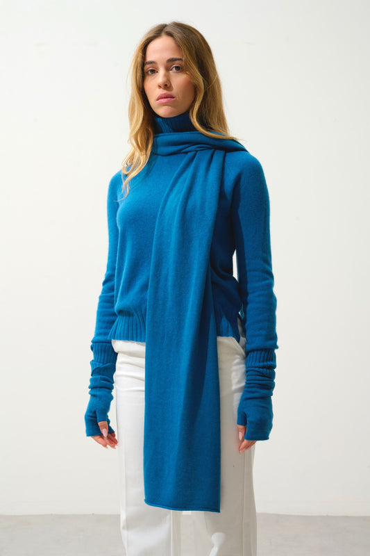 vaymont écharpe paon 100% cachemire