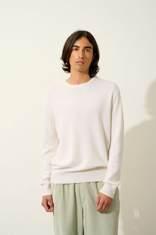 VICTO 4-thread snow round-neck sweater 100% cashmere