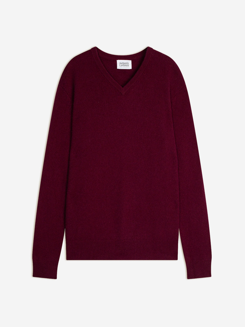 VICTOR 4-thread V-neck sweater burgundy 100% cashmere