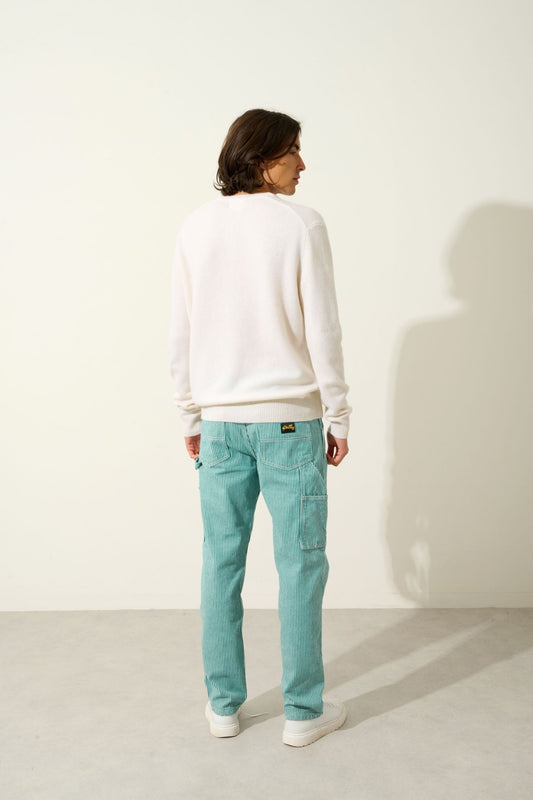 VICTOR 4-thread V-neck sweater snow 100% cashmere