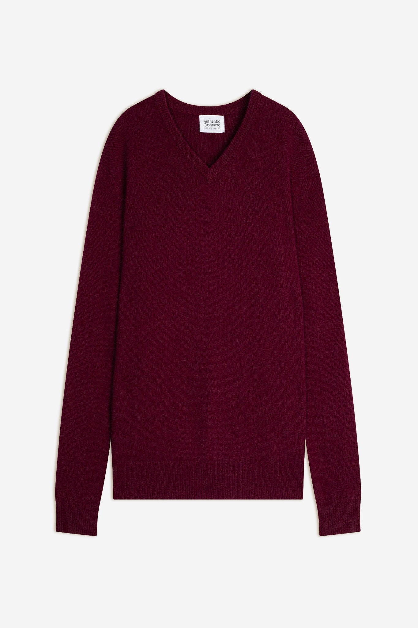 victor pull col v 4 fils bordeaux 100% cachemire