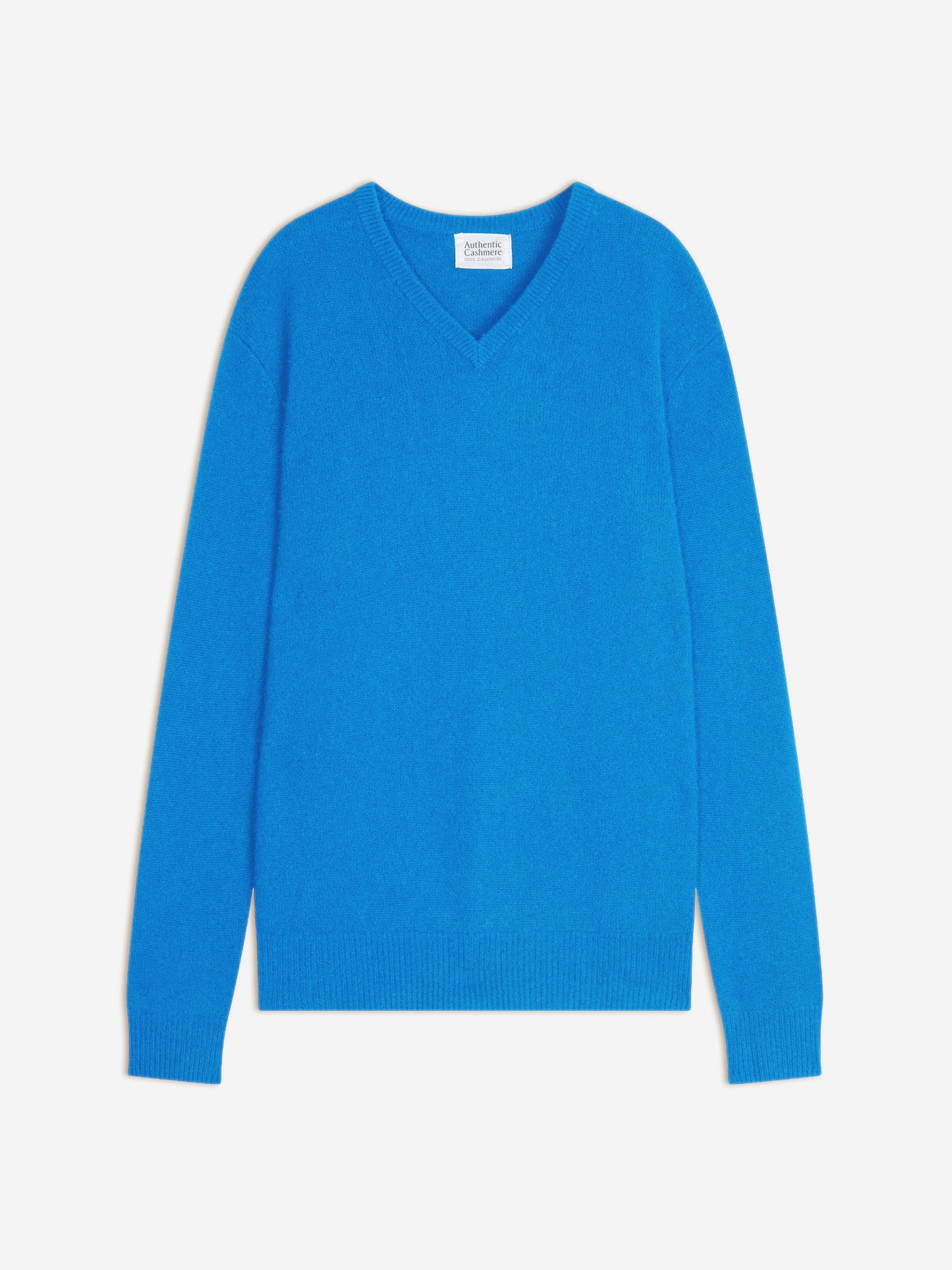 VICTOR pull col v 4 fils bleu celeste 100% cachemire