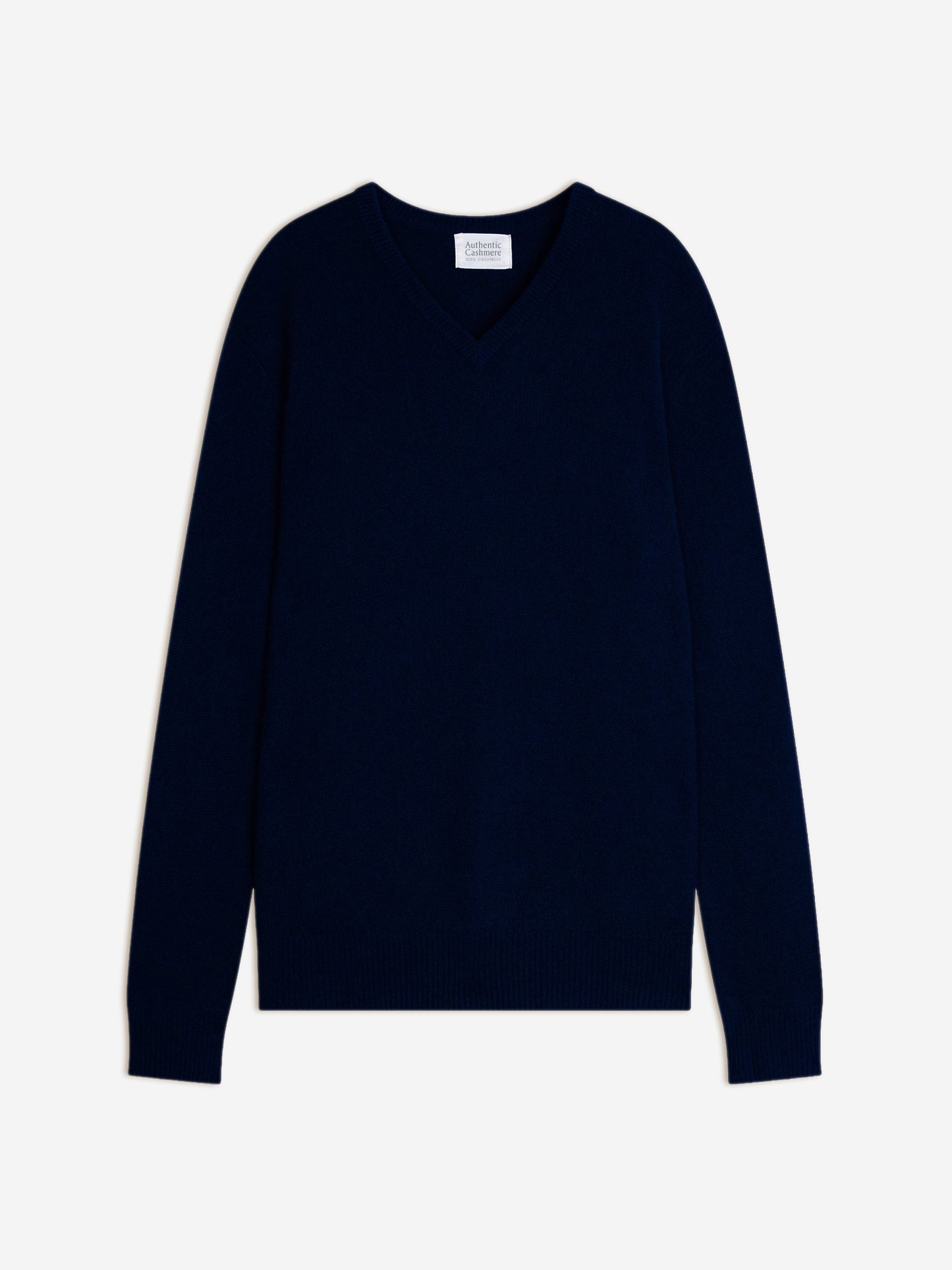 VICTOR pull col v 4 fils navy 100% cachemire