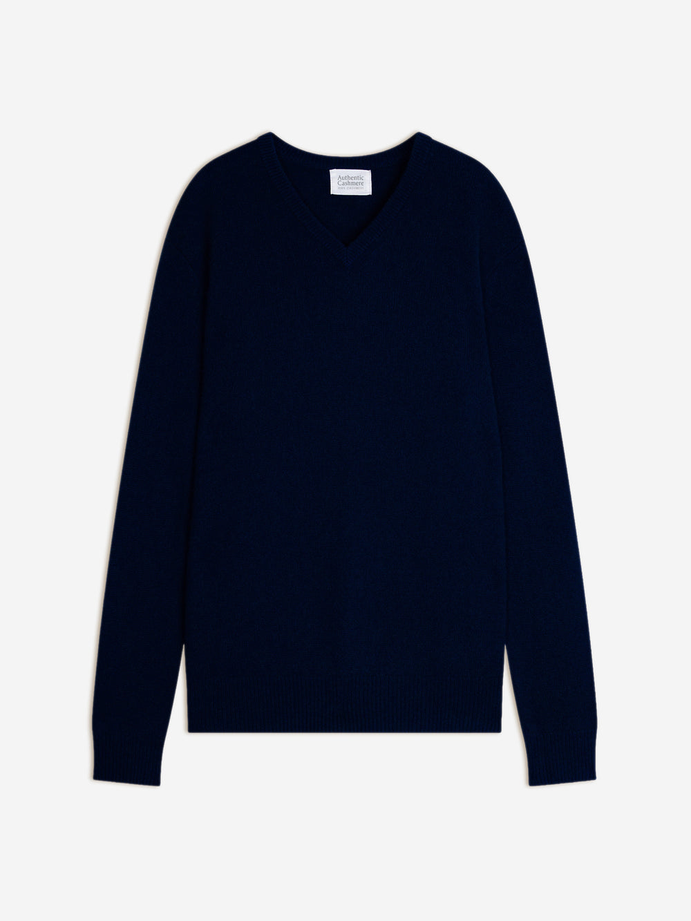 VICTOR pull col v 4 fils navy 100% cachemire