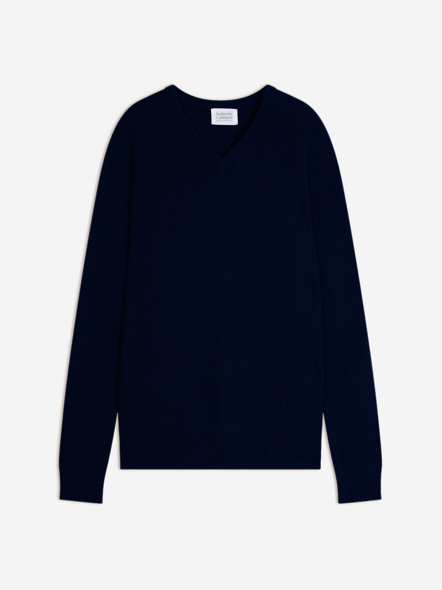 VICTOR pull col v 4 fils navy 100% cachemire