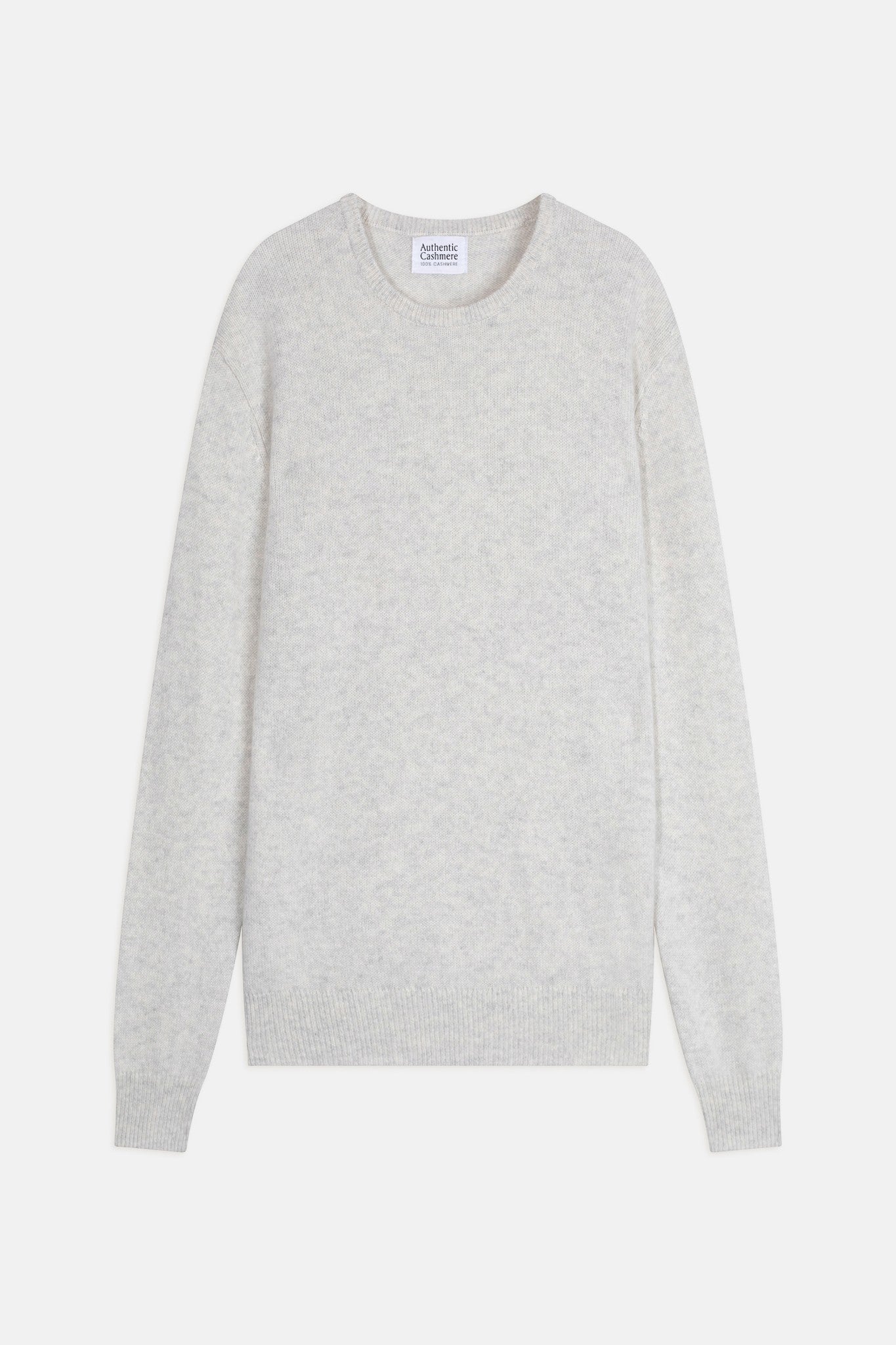 victo pull col rond 4 fils gris perle chiné 100% cachemire