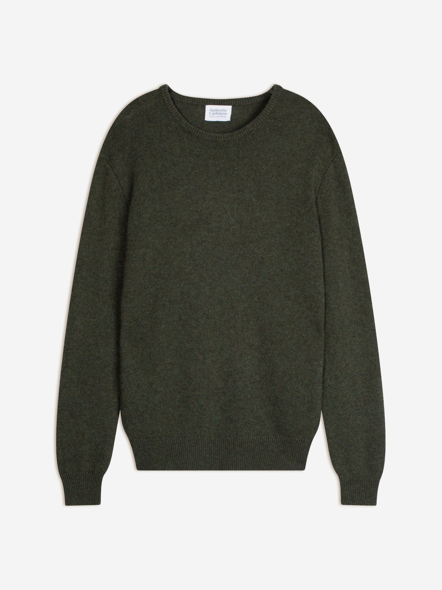 VICTO pull col rond 4 fils kaki chiné 100% cachemire