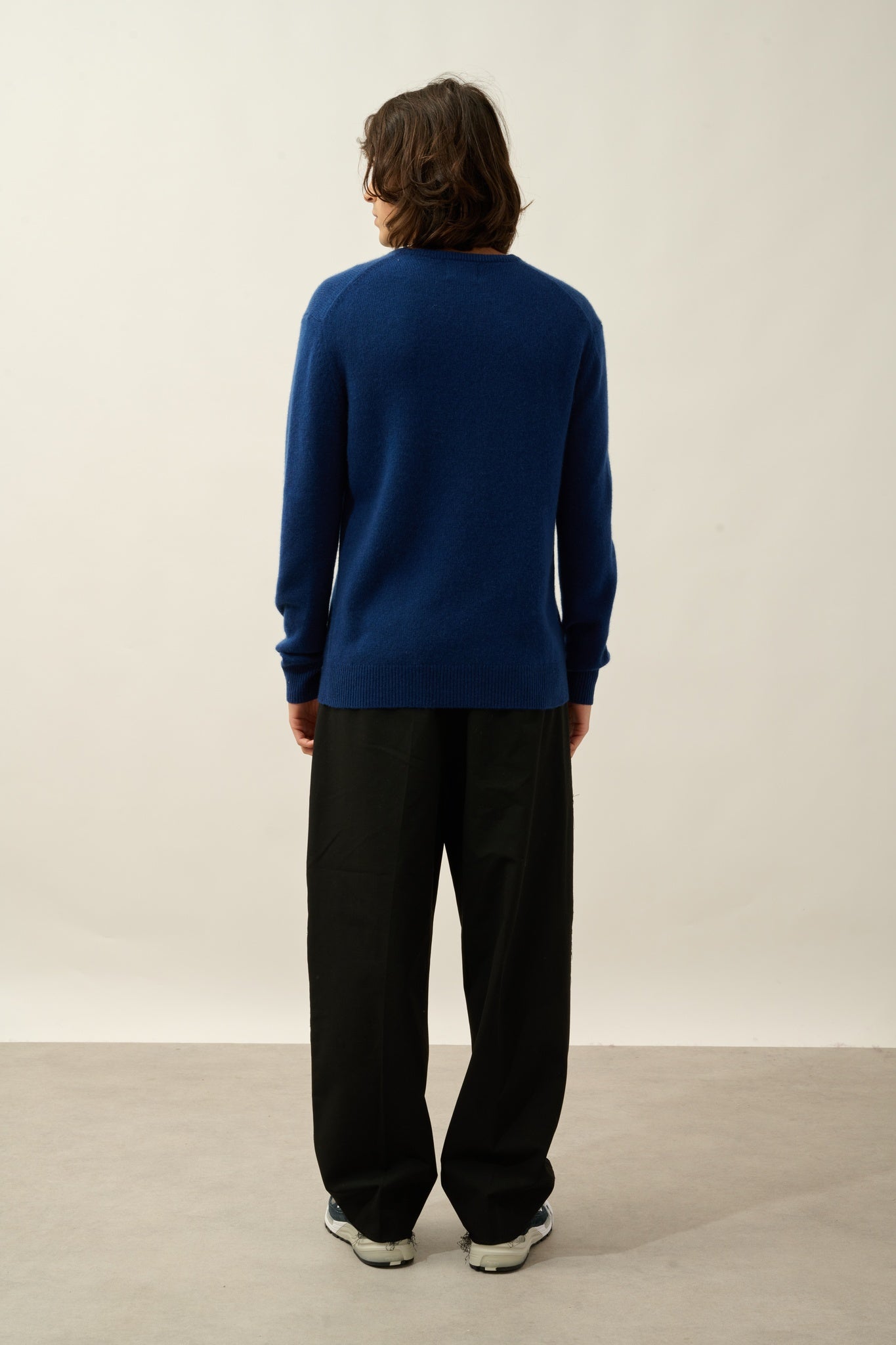 VICTO pull col rond 4 fils minuit 100% cachemire