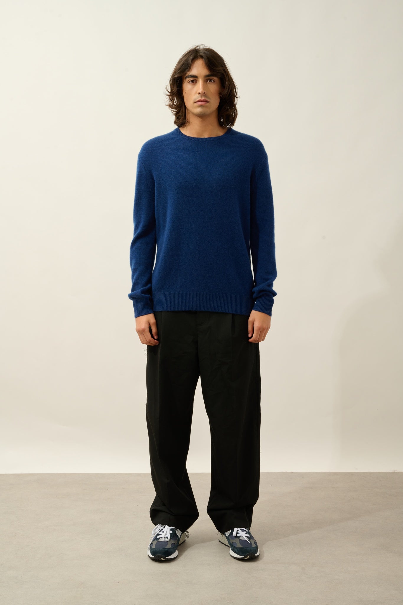 VICTO pull col rond 4 fils minuit 100% cachemire