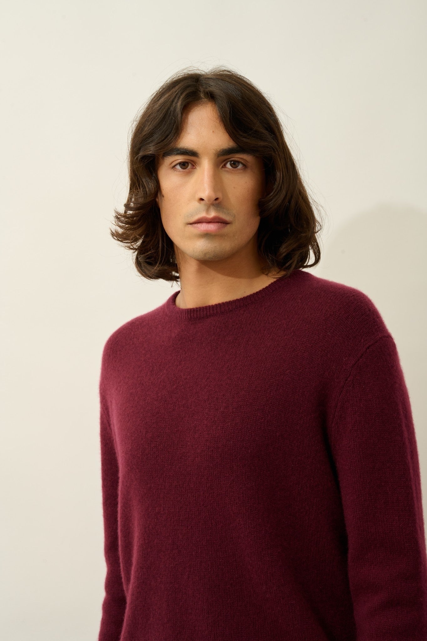 victo pull col rond 4 fils mûre 100% cachemire