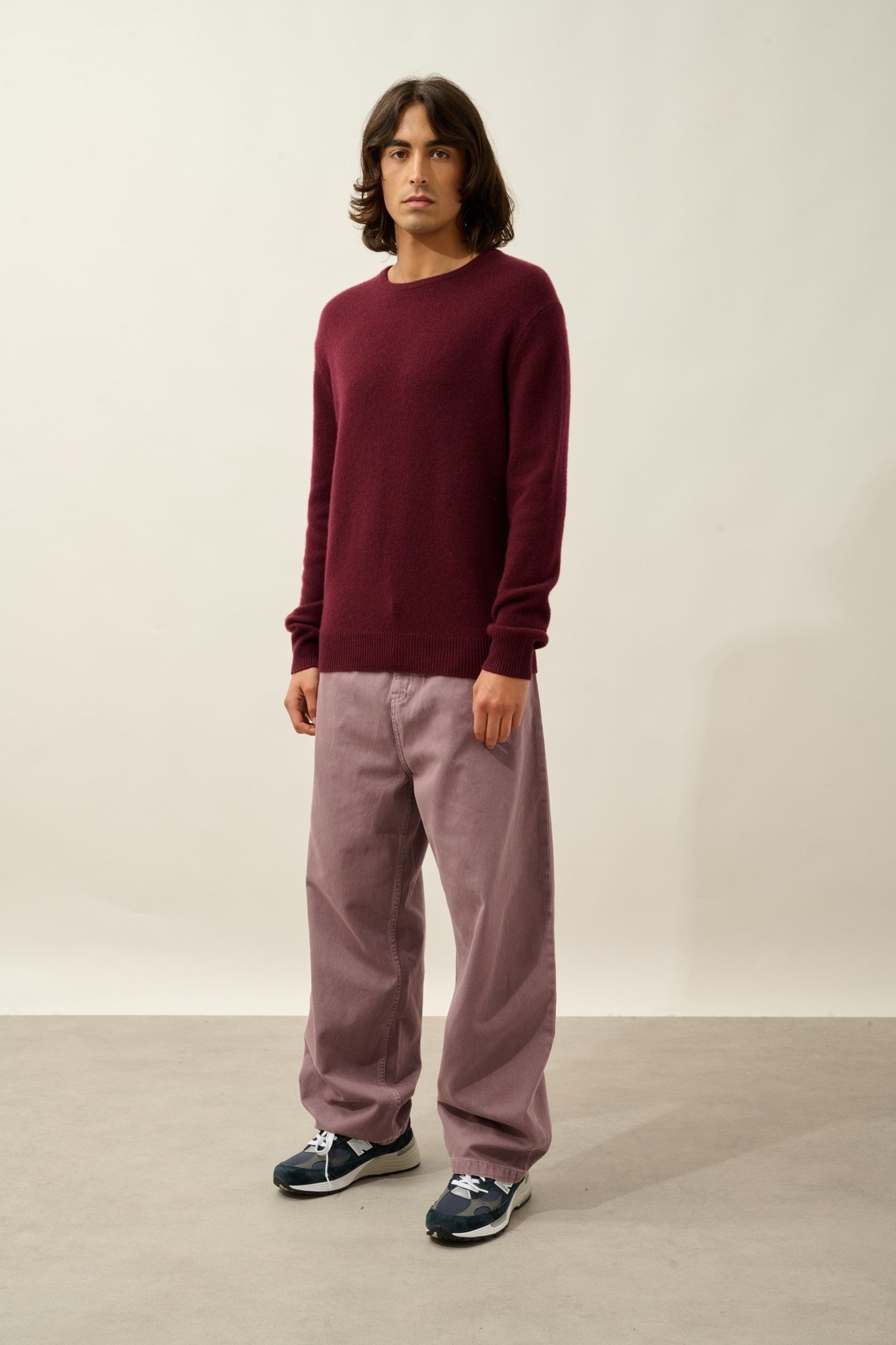 victo pull col rond 4 fils mûre 100% cachemire