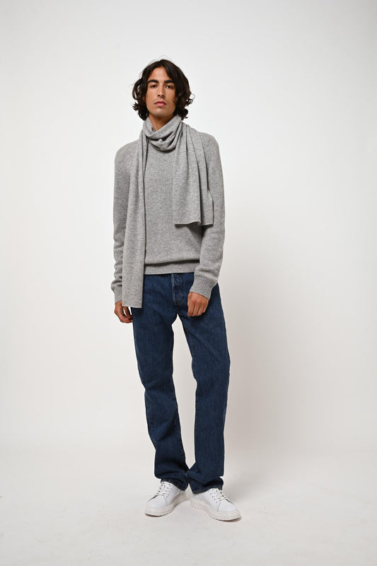 VICTO 4-thread mottled cloud round-neck sweater 100% cashmere