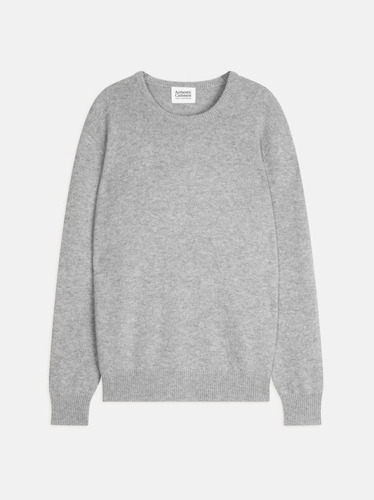 VICTO 4-fädiger Rundhalspullover im melierten Wolkenmuster, 100% Kaschmir