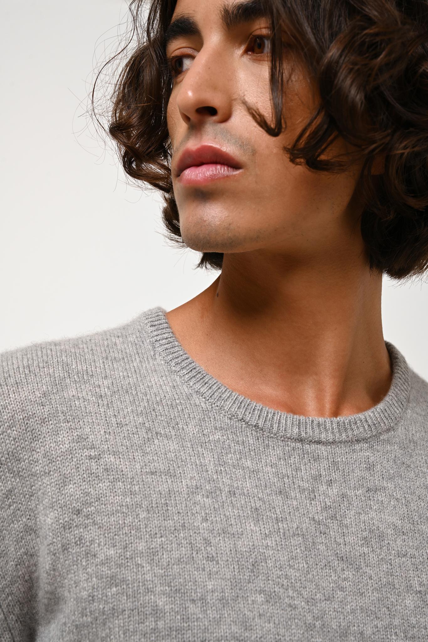 VICTO 4-thread mottled cloud round-neck sweater 100% cashmere