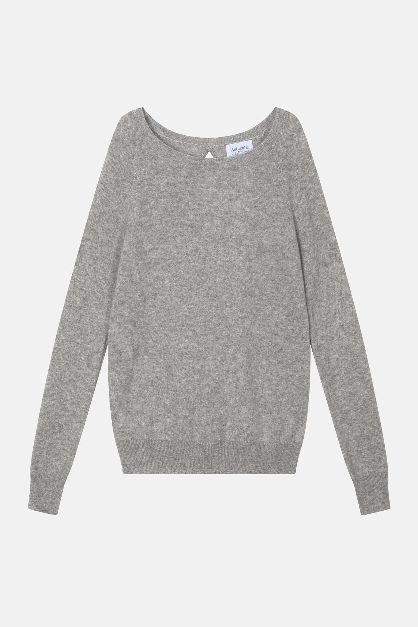 DIBONA Pullover Bootskragen Tropfen Rücken Wolke meliert 100% Kaschmir