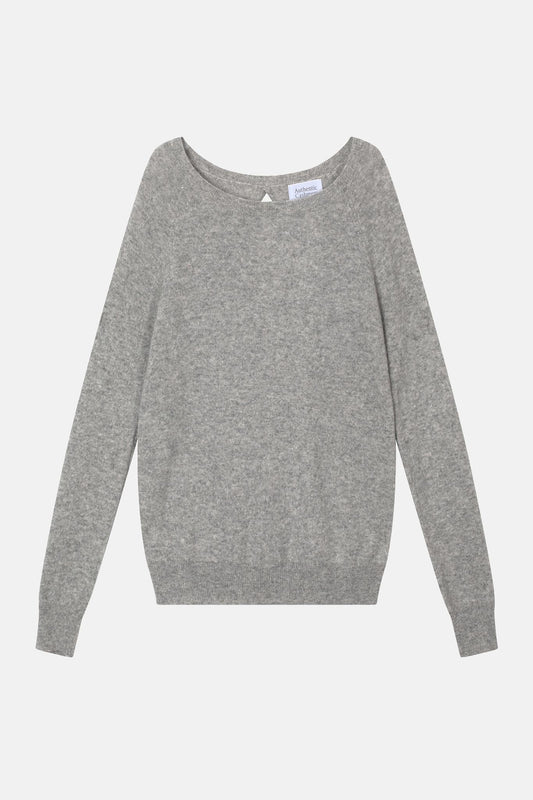 DIBONA Pullover Bootskragen Tropfen Rücken Wolke meliert 100% Kaschmir