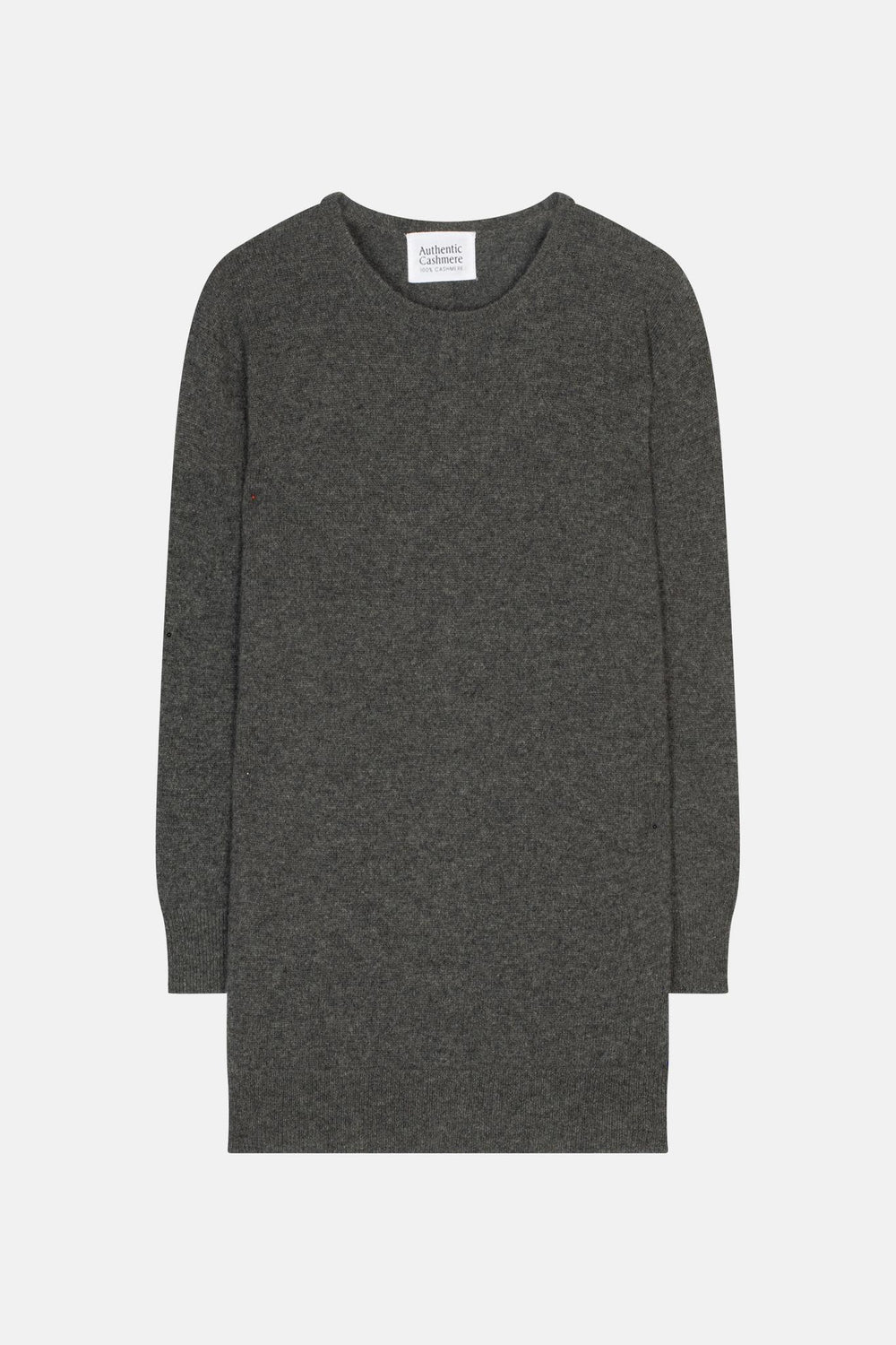 ESTARIS Pullover mit Rundhalsausschnitt und geknöpftem Rücken anthrazit meliert 100% Kaschmir