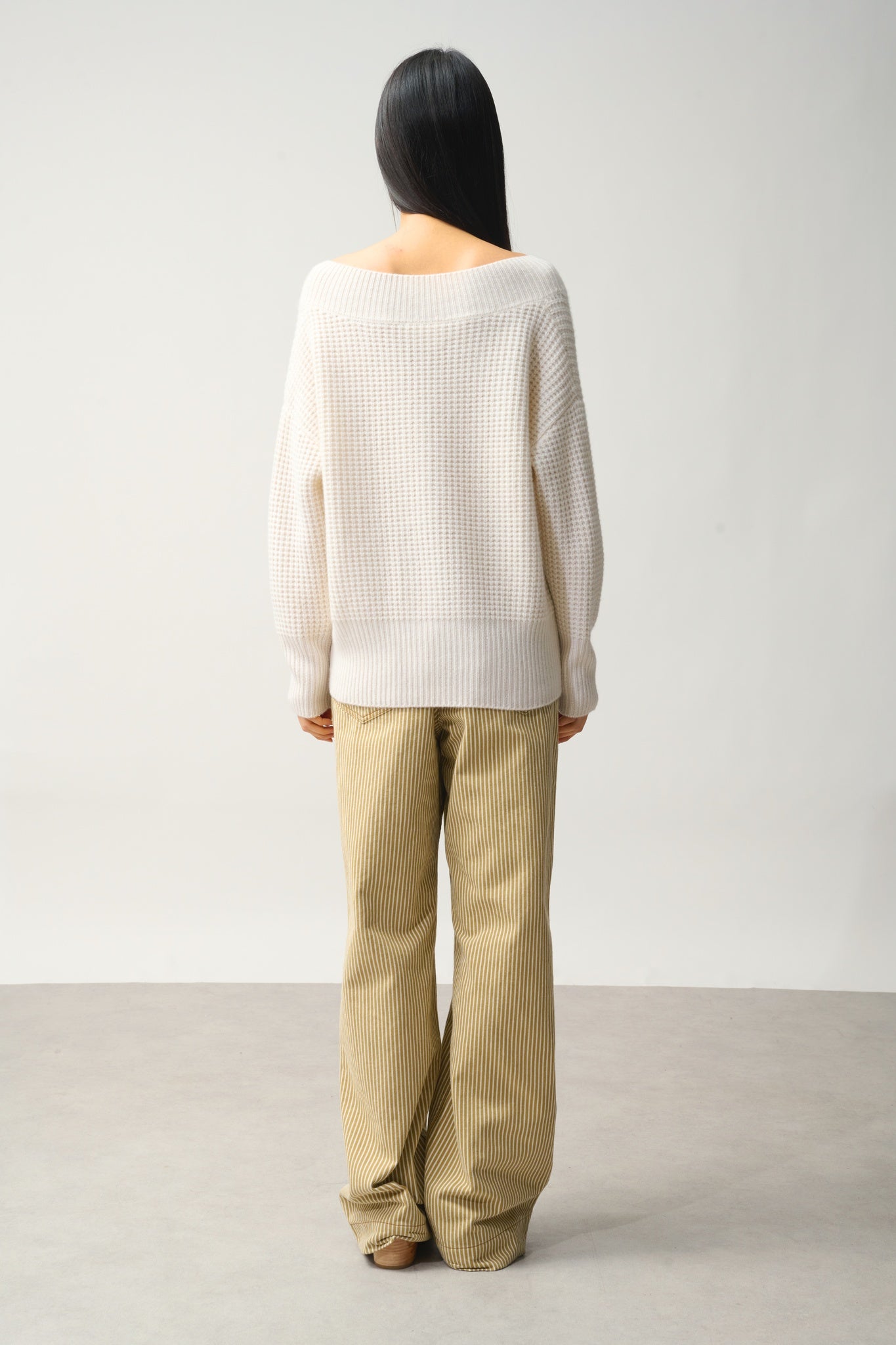 ALPANDE pull col v 8 fils neige 100% cachemire