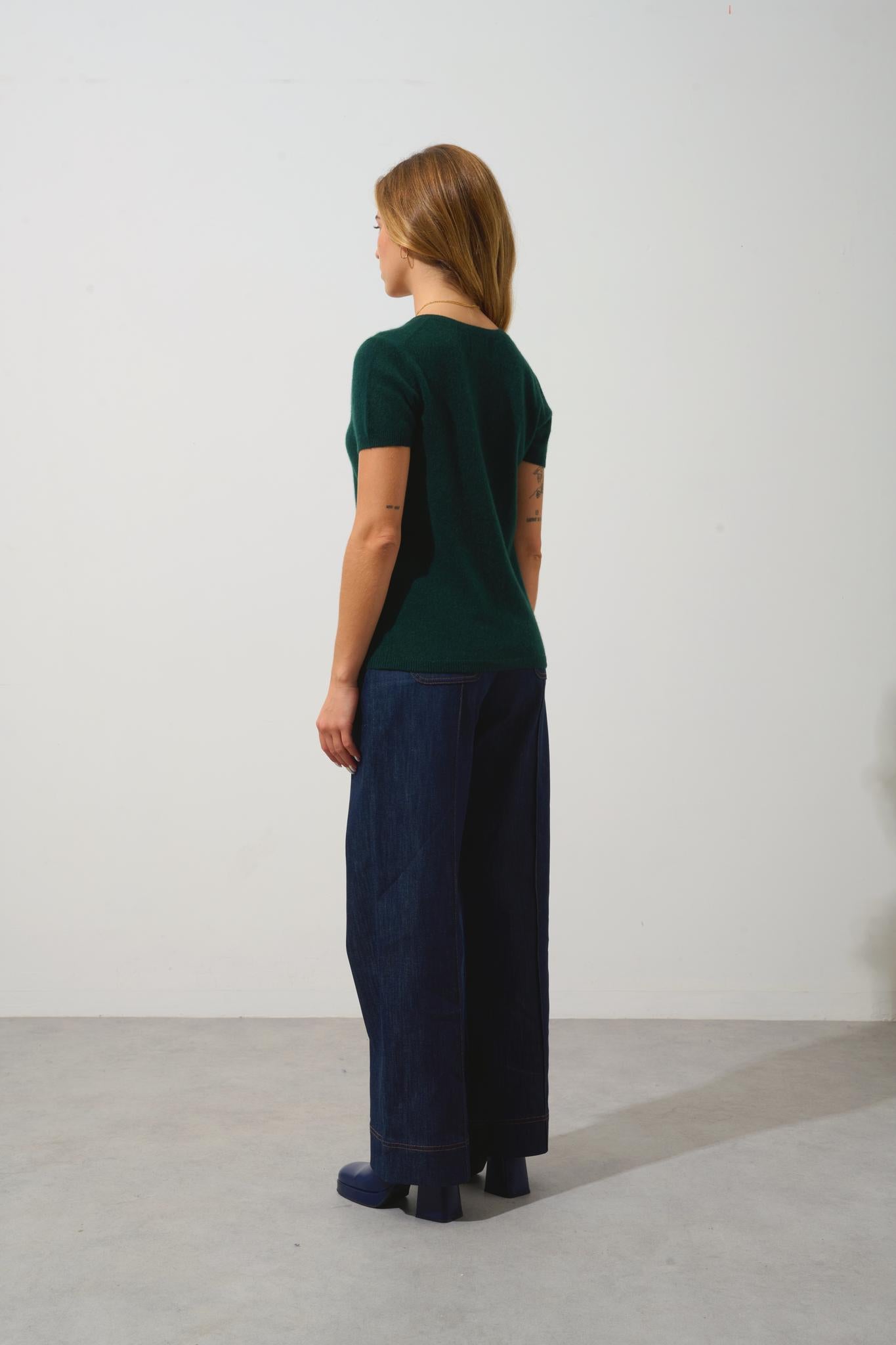 KALI thirt v-neck cypress 100% cashmere