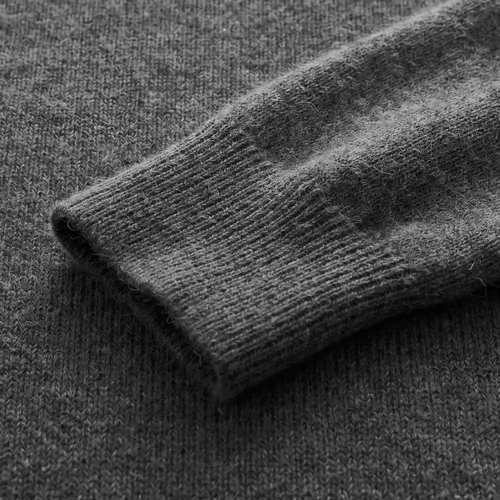 Gros plan de la maille — AIGLIÈRE Pull Col Rond Anthracite Chiné