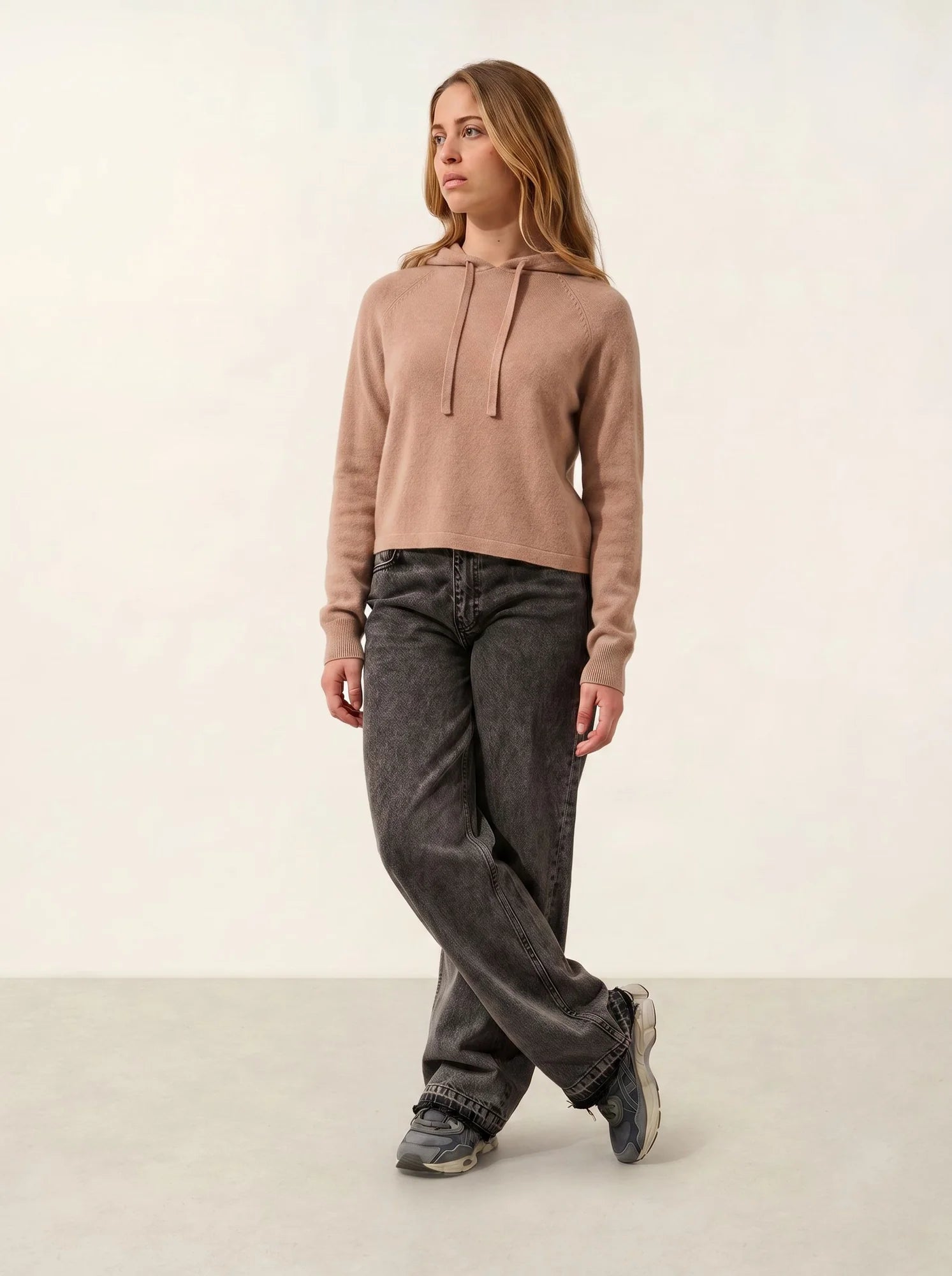 YARLSIDE Pull Capuche Camel Chiné