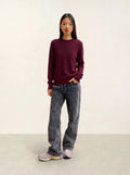 SYLOR Pull Col Rond 4 Fils Bordeaux