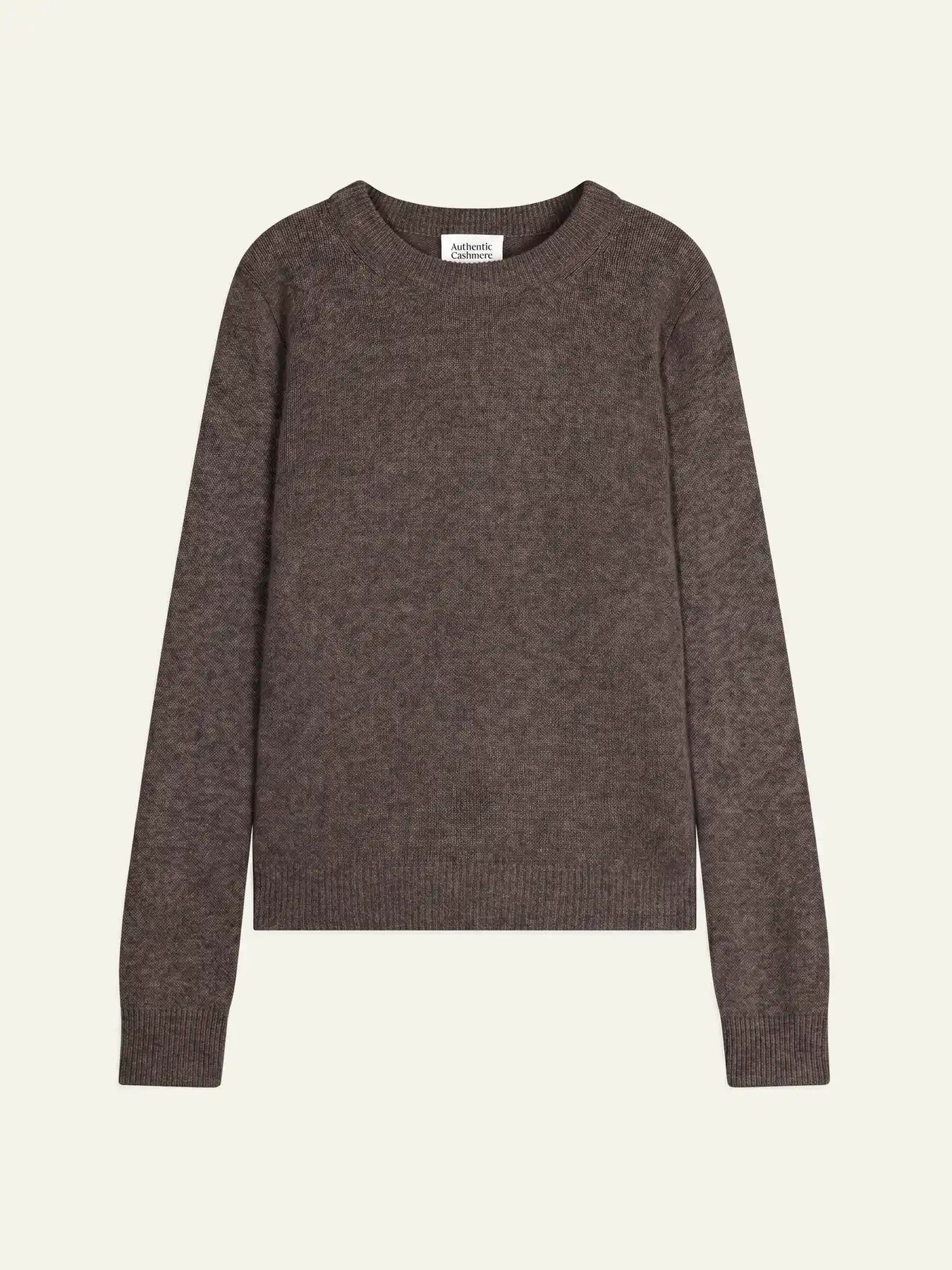 SYLOR Pull Col Rond 4 Fils Taupe Chiné