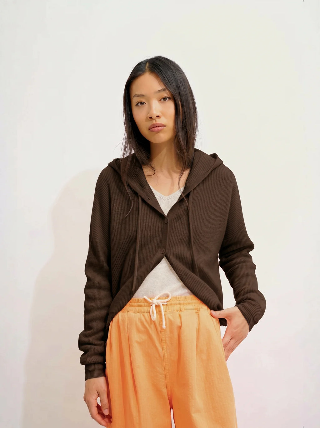 ELARA Cardigan Capuche Choco