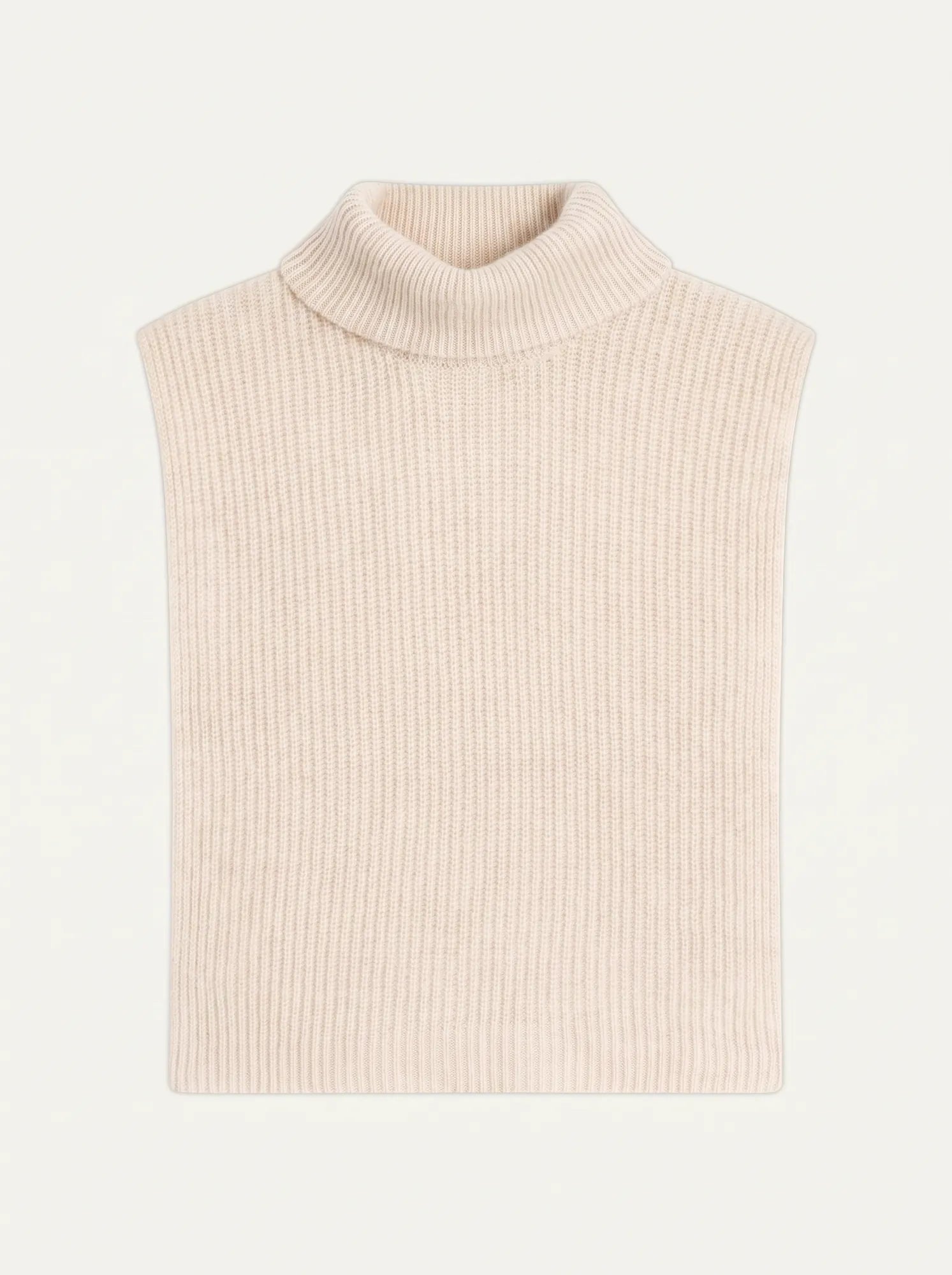 SIV Poncho Ouvert Col Roulé 4 Fils Ivoire