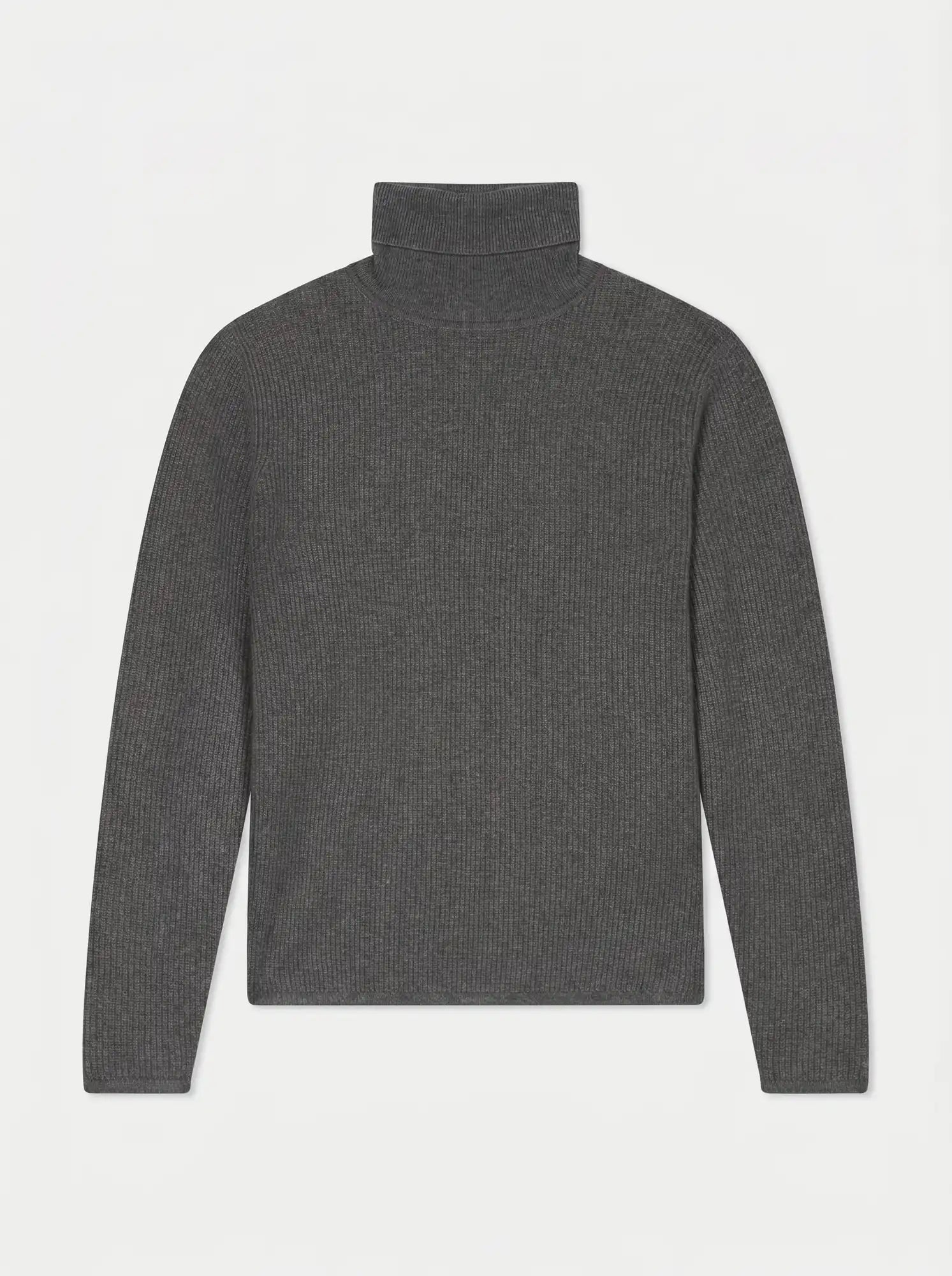 SYLVEN Pull Col Roulé Anthracite Chiné