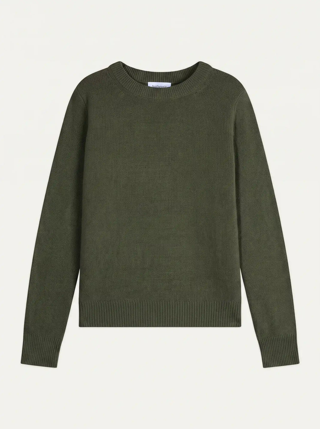 SYLOR Pull Col Rond 4 Fils Kaki Chiné