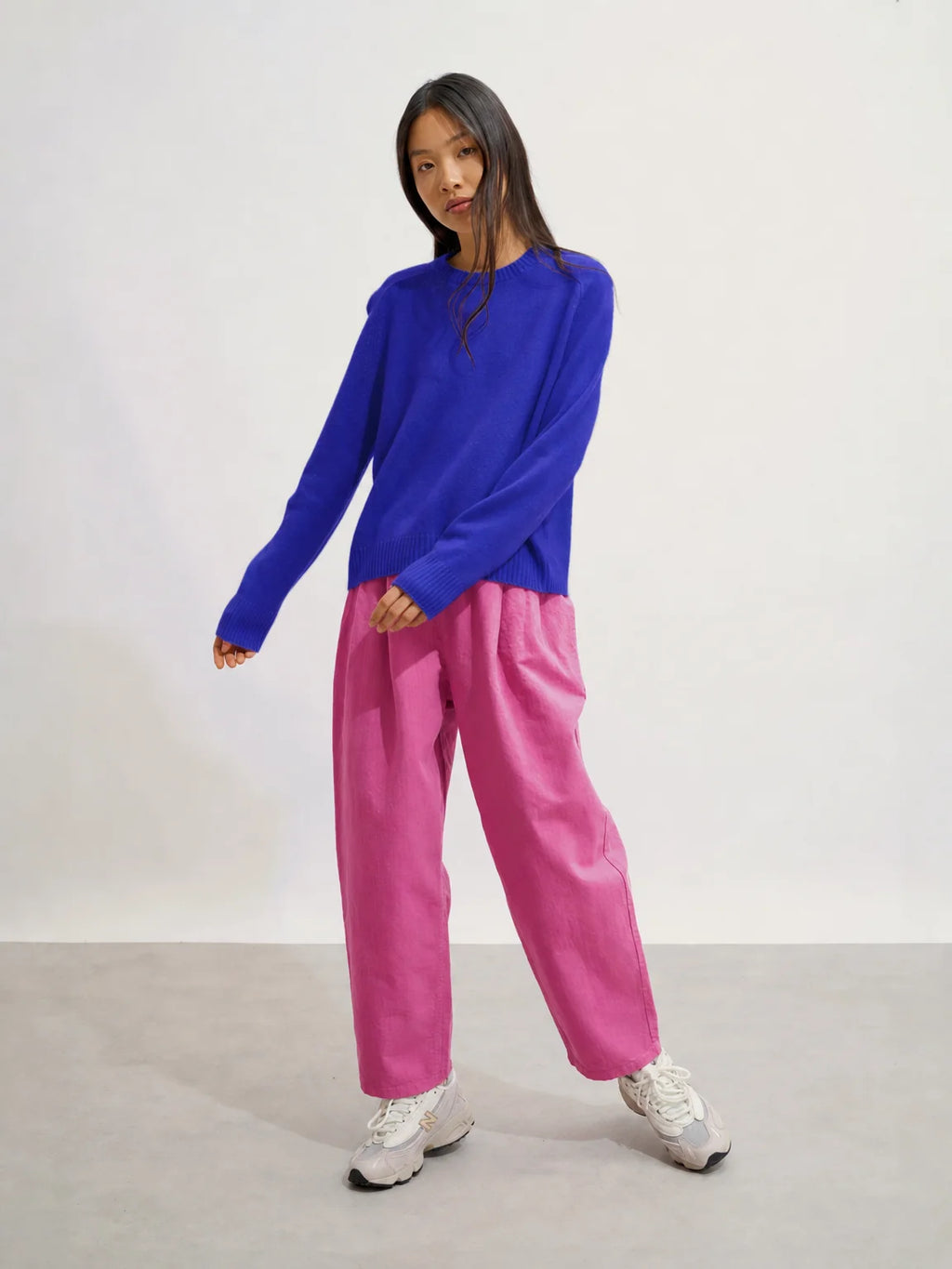 LORENA Pull Col Rond 4 Fils Indigo