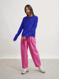 LORENA Pull Col Rond 4 Fils Indigo