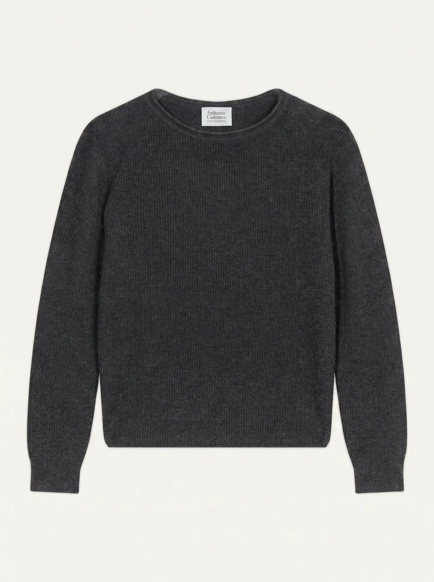 AURYON Pull Col Bateau Anthracite Chiné