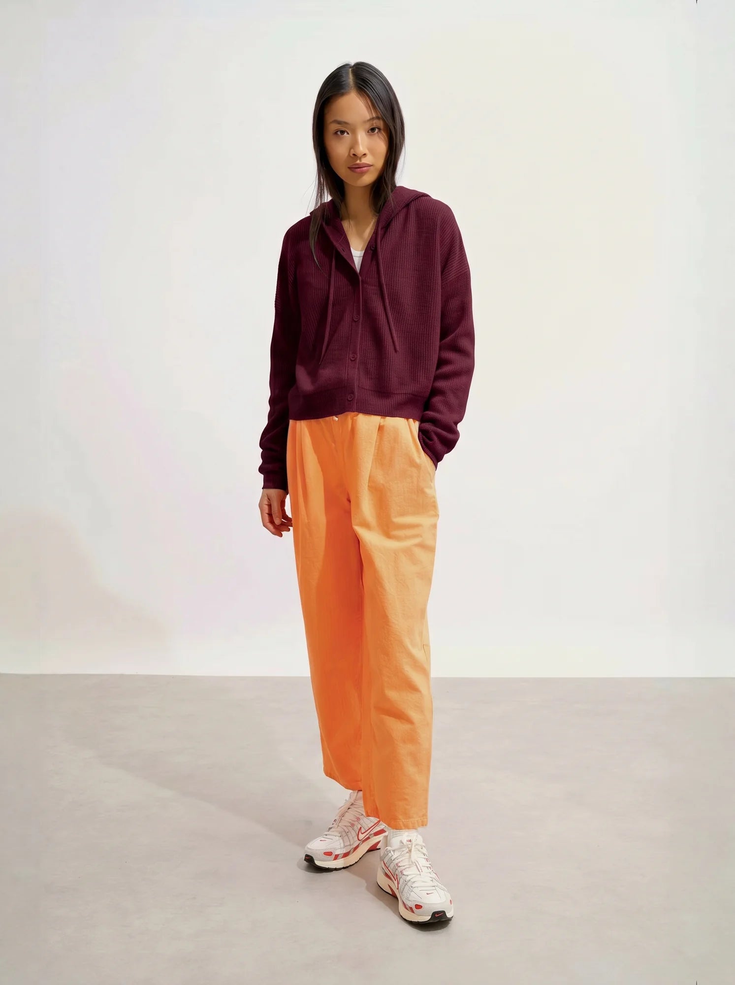 ELARA Cardigan Capuche Bordeaux