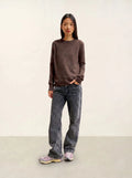 SYLOR Pull Col Rond 4 Fils Taupe Chiné