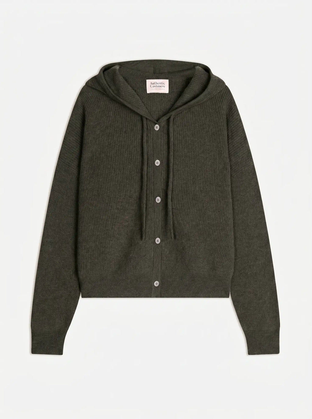 ELARA Cardigan Capuche Kaki Chiné