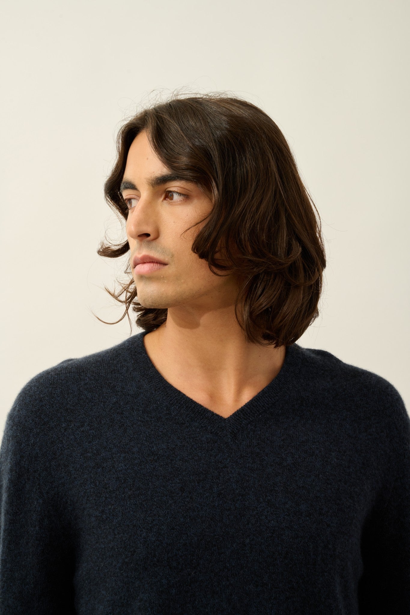 agel pull col v caviar 100% cachemire