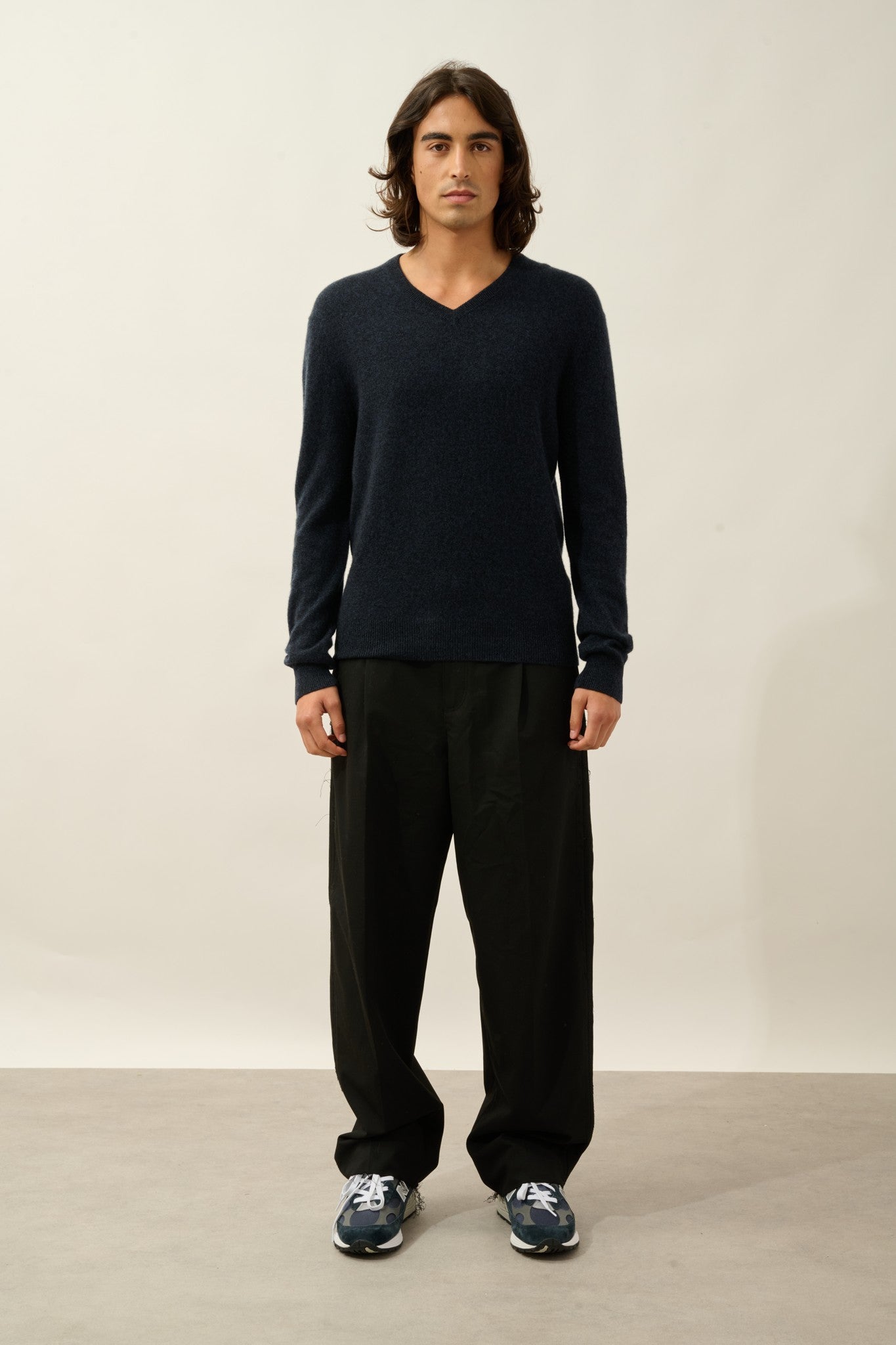 agel pull col v caviar 100% cachemire