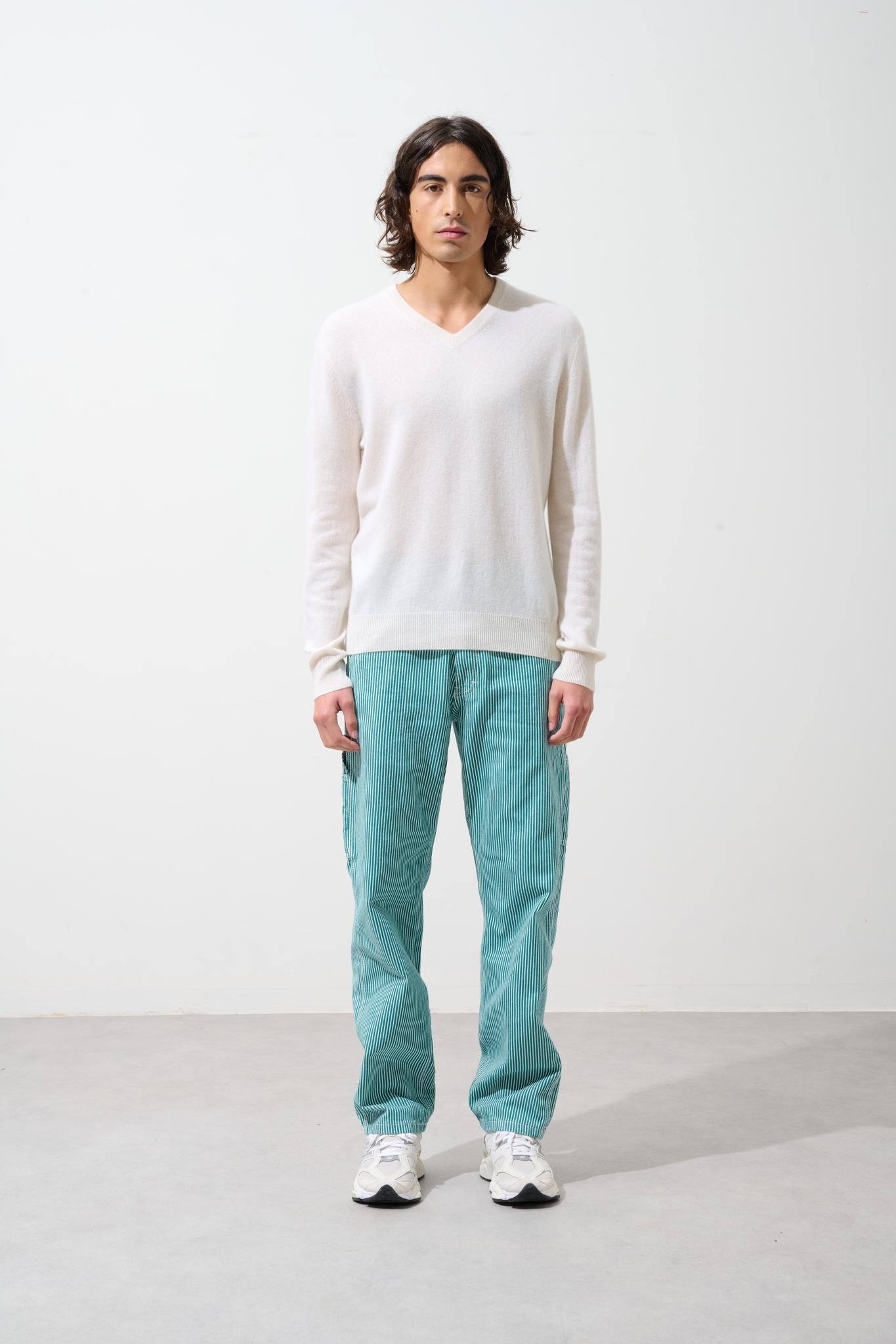 AGEL v-neck sweater snow 100% cashmere