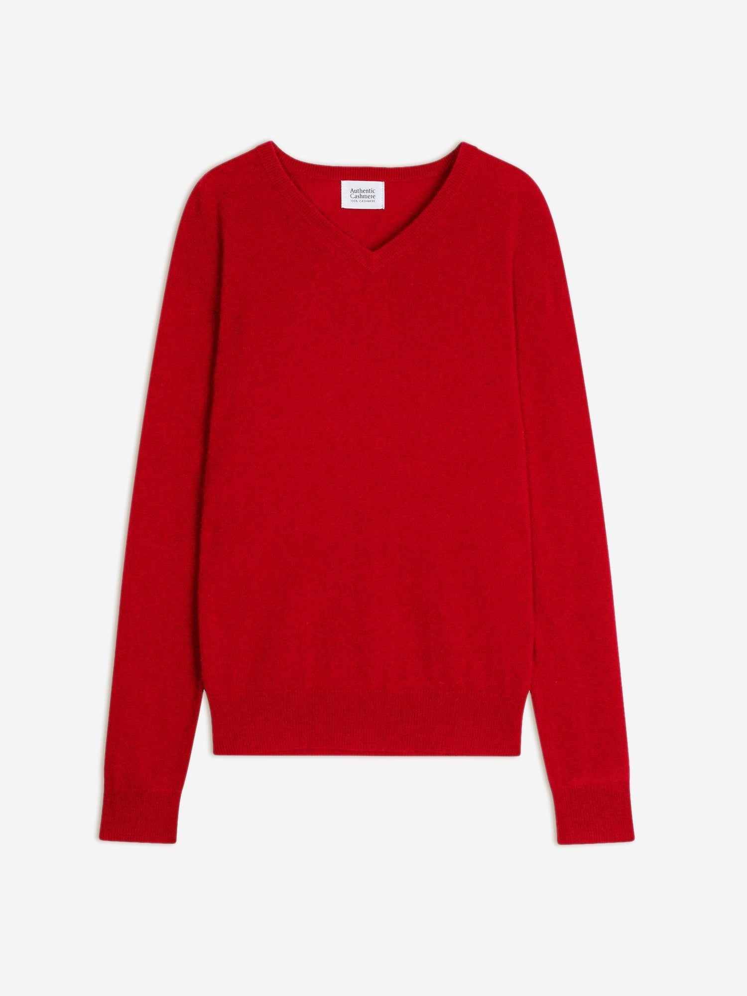 AGEL red v-neck sweater 100% cashmere - Authentic Cashmere