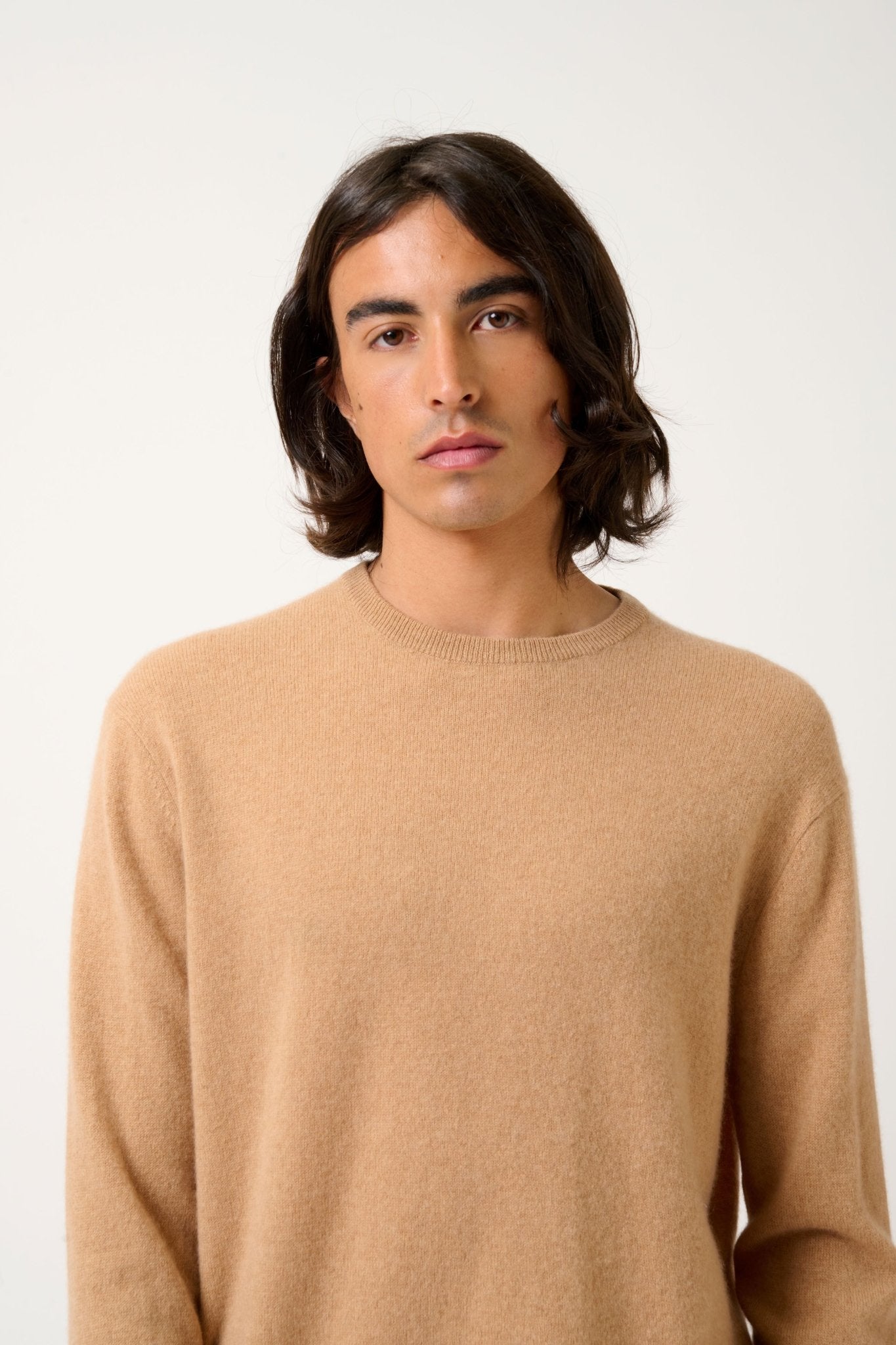 AIGLIÈRE pull col rond sahara 100% cachemire