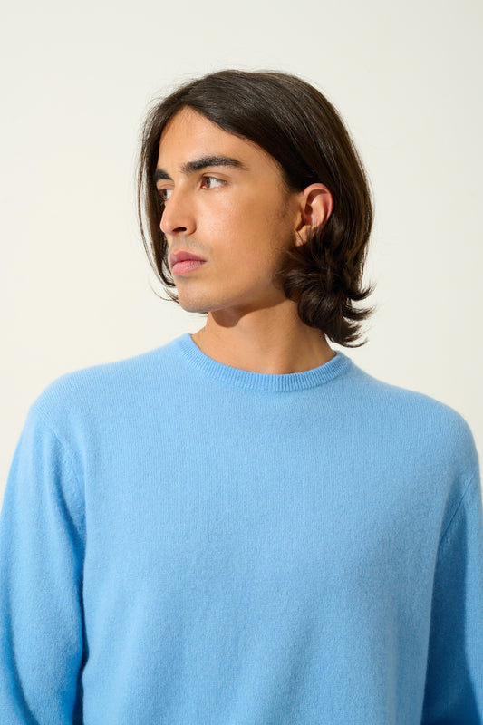 AIGLIÈRE baby blue round-neck sweater 100% cashmere