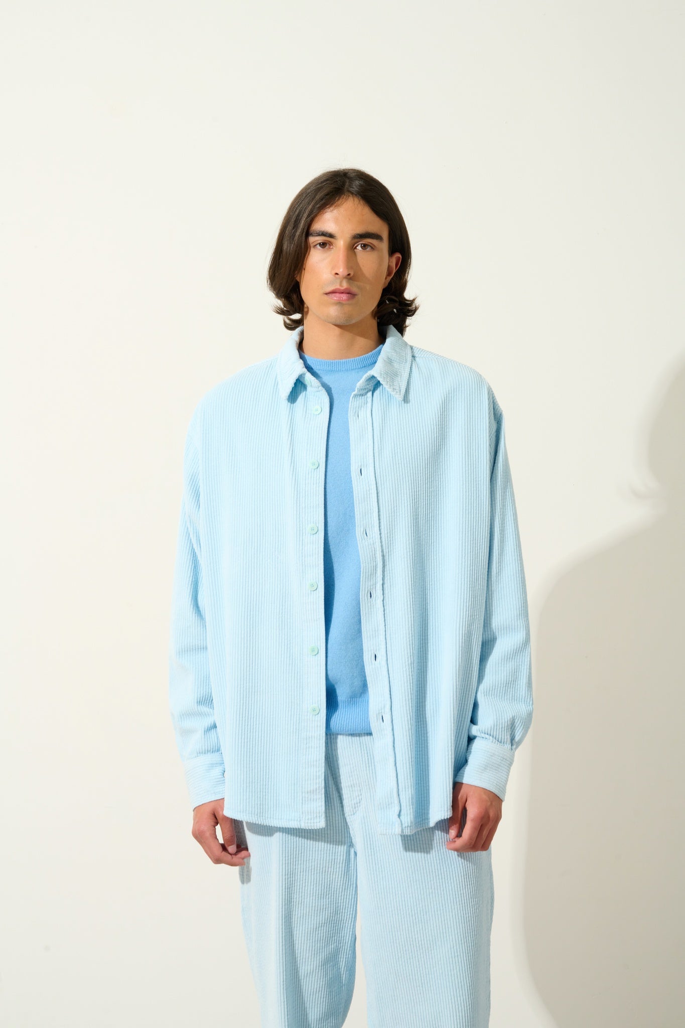 AIGLIÈRE baby blue round-neck sweater 100% cashmere