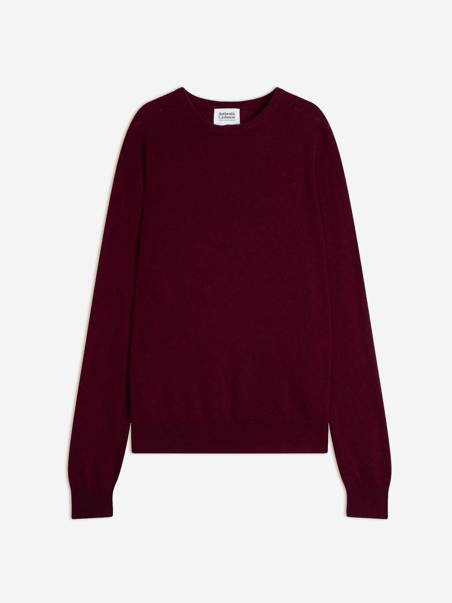 AIGLIÈRE pull col rond bordeaux 100% cachemire